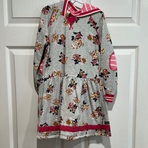 Matilda Jane Floral Gray and Pink Kids Dress with hood